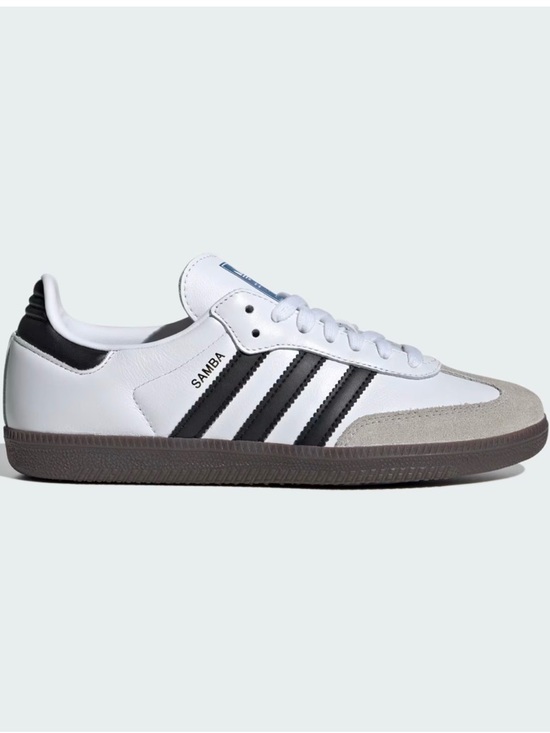 adidas Shoes - adidas Samba Leather Sneakers in White, Black & Gray